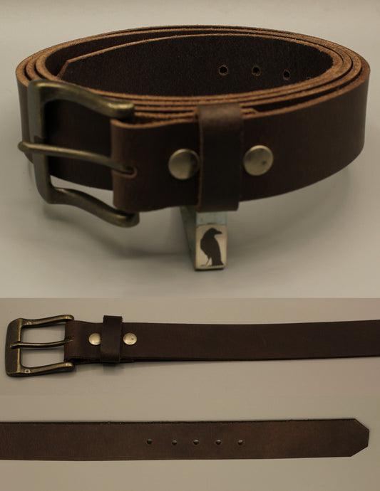 Brown Buffalo Hide Belt