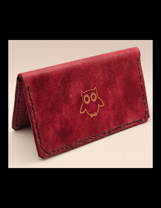 No. 7 Folding Card Wallet, Cherry Owl